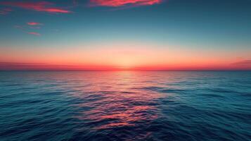 ai gegenereerd majestueus zonsondergang over- oceaan met wolken foto