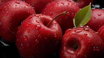 ai gegenereerd rood appel achtergrond, vol kader foto van rood appel achtergrond, vers appel foto