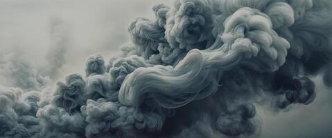 ai gegenereerd een wolk van rook is getoond in de lucht foto