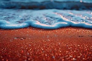 ai gegenereerd strand zand met oceaan landschap professioneel fotografie foto