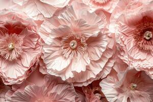 ai gegenereerd roze bloemen in delicaat papier uitsparingen foto