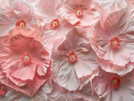 ai gegenereerd roze bloemen in delicaat papier uitsparingen foto