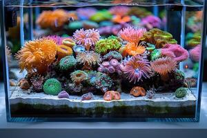 ai gegenereerd vis tank aquarium Bij huis inspiratie ideeën professioneel fotografie foto