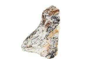 macro steen astrophylliet mineraal Aan wit achtergrond foto