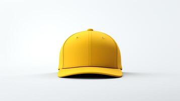 ai gegenereerd foto van geel snapback geïsoleerd Aan wit achtergrond. ai gegenereerd