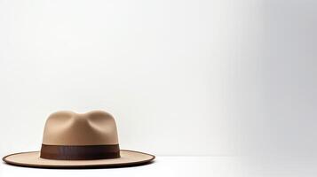 ai gegenereerd foto van bruin Panama hoed geïsoleerd Aan wit achtergrond. ai gegenereerd