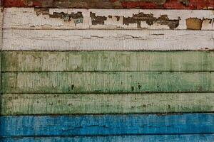 oud geschilderd kleurrijk horizontaal hout plank achtergrond foto