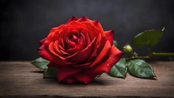 ai gegenereerd mooi rood roos foto