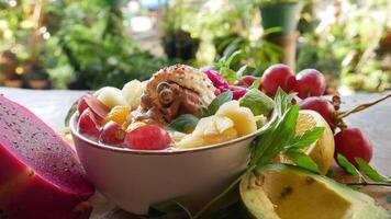 fruit salade foto van beeld behang