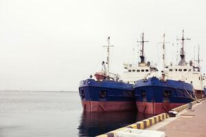 twee schip in zee haven foto