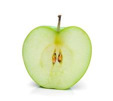 groene appel segment geïsoleerd op een witte achtergrond foto