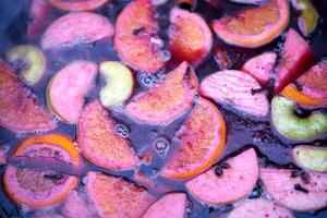 overwogen wijn traditioneel Kerstmis eerlijk markt drank foto