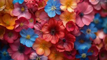 ai gegenereerd kleurrijk bloemen geregeld Aan tafel foto