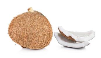 kokosnoot close-up op een witte achtergrond foto