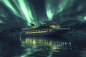ai gegenereerd luxe reis met Aurora borealis. generatief ai foto
