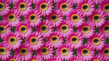 ai gegenereerd nauw geregeld symmetrisch uitgelijnd roze gerbera bloem Scherm foto