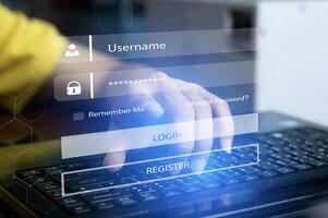 online Log in verificatie concept, wachtwoord binnenkomst, identiteit verificatie foto