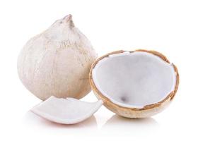 kokosnoot op witte achtergrond foto