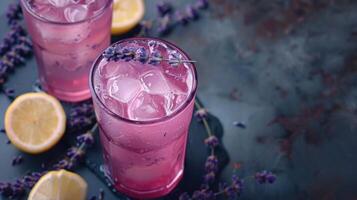 ai gegenereerd lavendel limonade Aan achtergrond foto