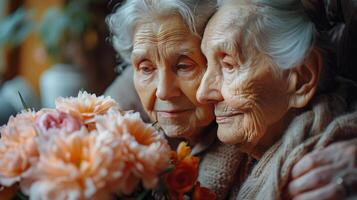 ai gegenereerd twee Dames staand De volgende naar elk andere foto