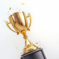 ai gegenereerd bovenaanzicht kampioen trofee kop geïsoleerd Aan wit achtergrond voor sociaal media post grootte foto