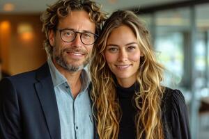 ai gegenereerd Mens en vrouw staand samen foto