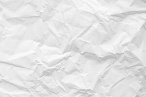 artistiek weergave, verfrommeld wit papier structuur abstract achtergrond. foto
