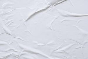 blanco canvas, wit verfrommeld papier poster textuur. foto