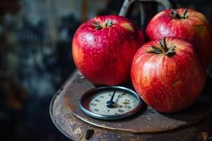 ai gegenereerd accuraat appels gewicht balans eetpatroon. genereren ai foto