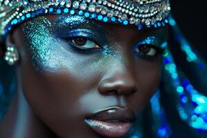 ai gegenereerd Afrikaanse vrouw diamant hoofddeksels. genereren ai foto