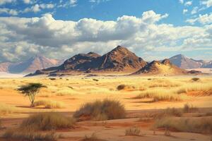 ai gegenereerd Afrikaanse woestijn landschap. genereren ai foto