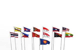 asean Azië vlag groep symbool decoratie economisch nationaal land teken Maleisië Birma Filipijns Cambodja Brunei Laos Vietnam zuidoosten Azië Indonesië Singapore Thailand Siam vriendschap globaal wereld foto