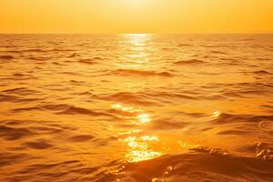 ai gegenereerd de gouden gloed van de zon Aan de water. generatief ai foto