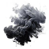 ai gegenereerd rook in een zwart achtergrond foto