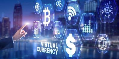 virtuele valuta. bedrijfsfinancieringsconcept 2021 foto
