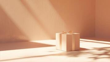 ai gegenereerd geschenk doos Aan een schoon achtergrond elegant minimalistische stijl Cadeau foto