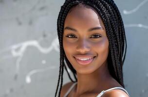 ai gegenereerd zwart vrouw met dreadlocks foto