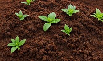 ai gegenereerd planten groeit van bodem, fabriek voortgang, groeit plant, toenemen omhoog van grond foto