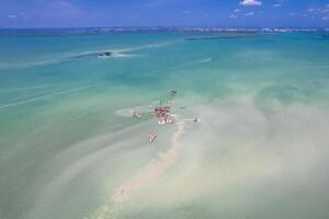 antenne visie van Nichupte lagune, Cancun foto