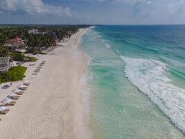 antenne visie van tulum hotel zone foto