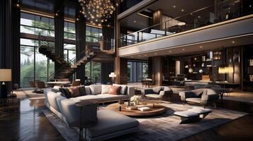 ai gegenereerd modern luxe interieur ontwerp foto