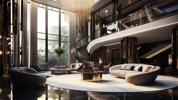 ai gegenereerd modern luxe interieur ontwerp foto