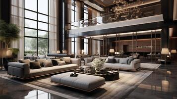 ai gegenereerd modern luxe interieur ontwerp foto