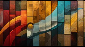ai gegenereerd olie schilderij abstract collage van modern elementen foto