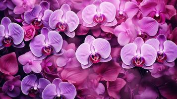 ai gegenereerd orchidee bloemen achtergrond foto