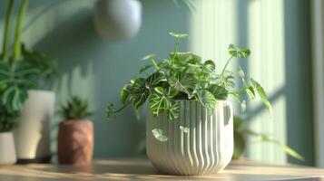 ai gegenereerd planten in potten toevoegen groen en natuurlijk charme naar de Oppervlakte. foto