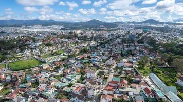 hoog hoek visie van dar van dalat stad Bij Vietnam foto