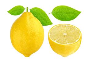 citroenen die op witte achtergrond worden geïsoleerd foto