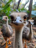 ai gegenereerd struisvogel is looploos vogel inheems naar Afrika foto