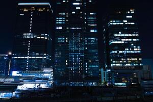 een nacht panoramisch stadsgezicht in marunouchi tokyo breed schot foto